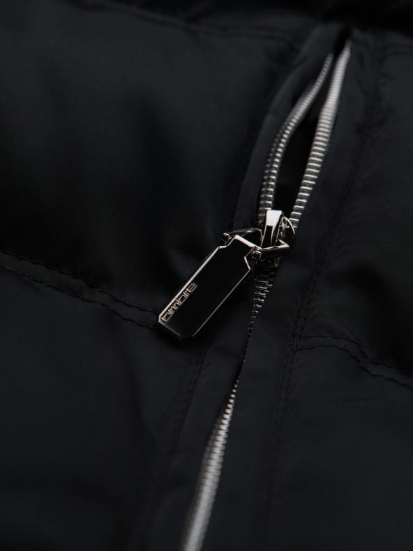 Ombre Clothing Férfi steppelt dzseki fénnyel és állógallérral - fekete V1 OM-JALP-0218 Ombre Clothing