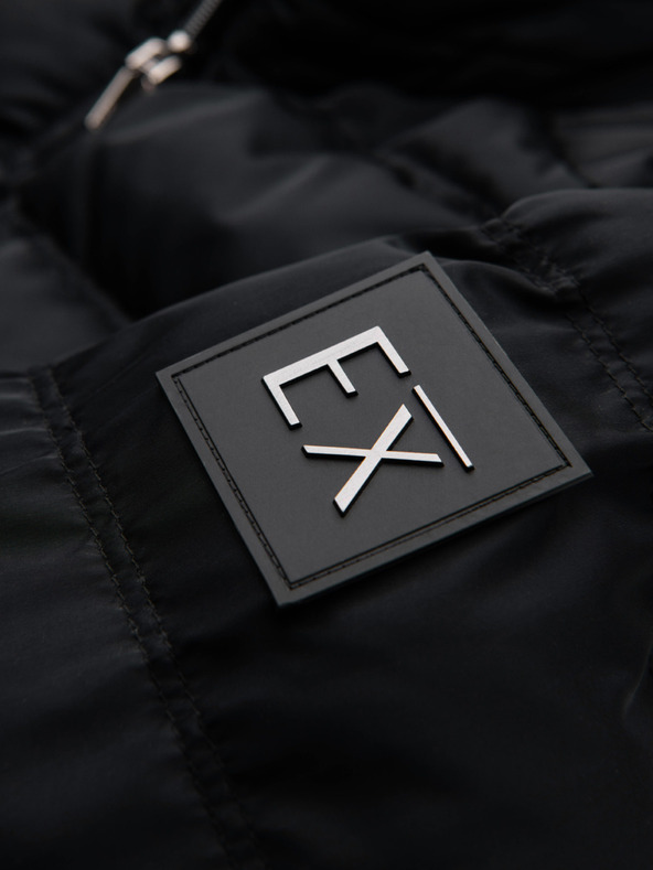 Ombre Clothing Férfi steppelt dzseki fénnyel és állógallérral - fekete V1 OM-JALP-0218 Ombre Clothing