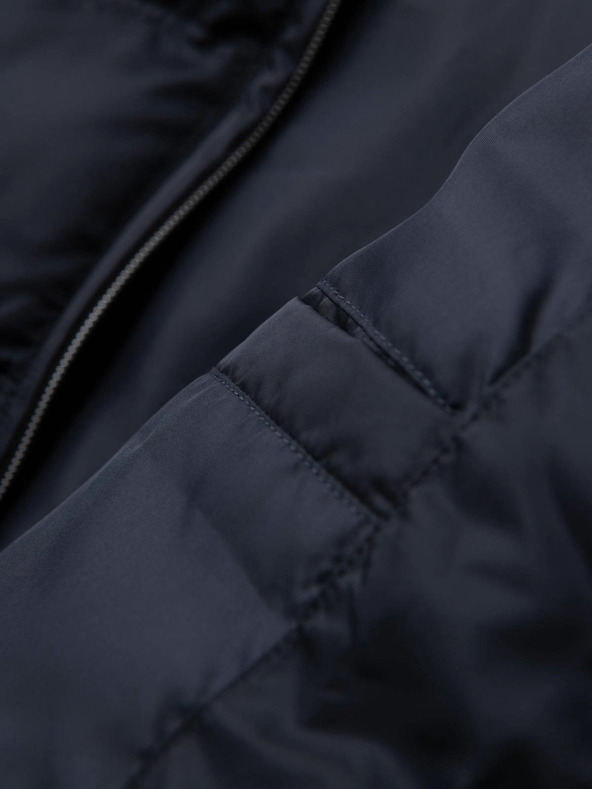 Ombre Clothing Férfi steppelt dzseki fénnyel és állógallérral - sötét kék V2 OM-JALP-0218 Ombre Clothing