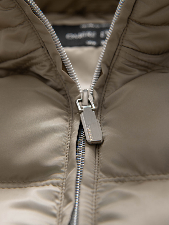 Ombre Clothing Férfi steppelt dzseki fénnyel és állógallérral - világos szürke V5 OM-JALP-0218 Ombre Clothing