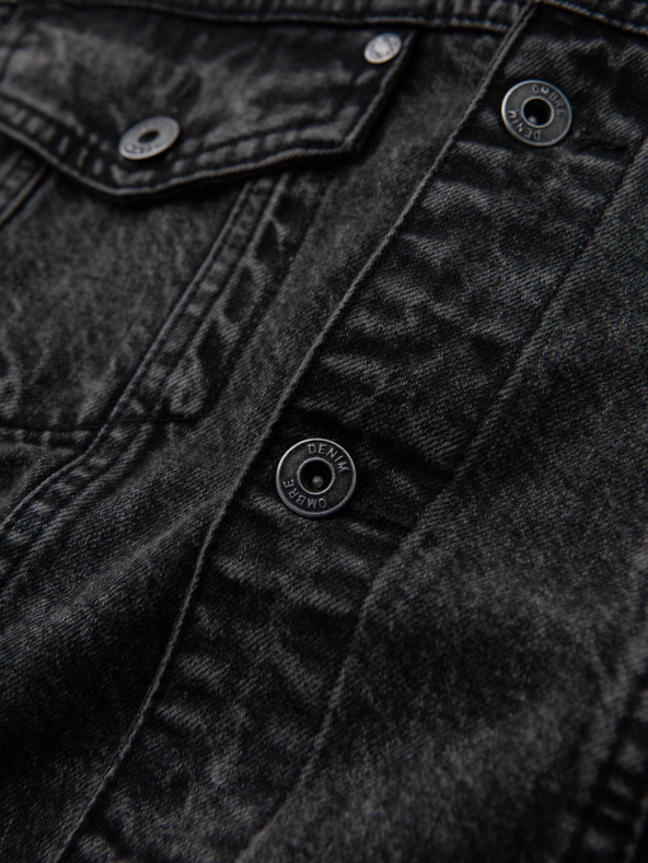 Ombre Clothing Férfi farmerkatana dzseki szegéllyel - fekete V3 OM-JADJ-0219 Ombre Clothing