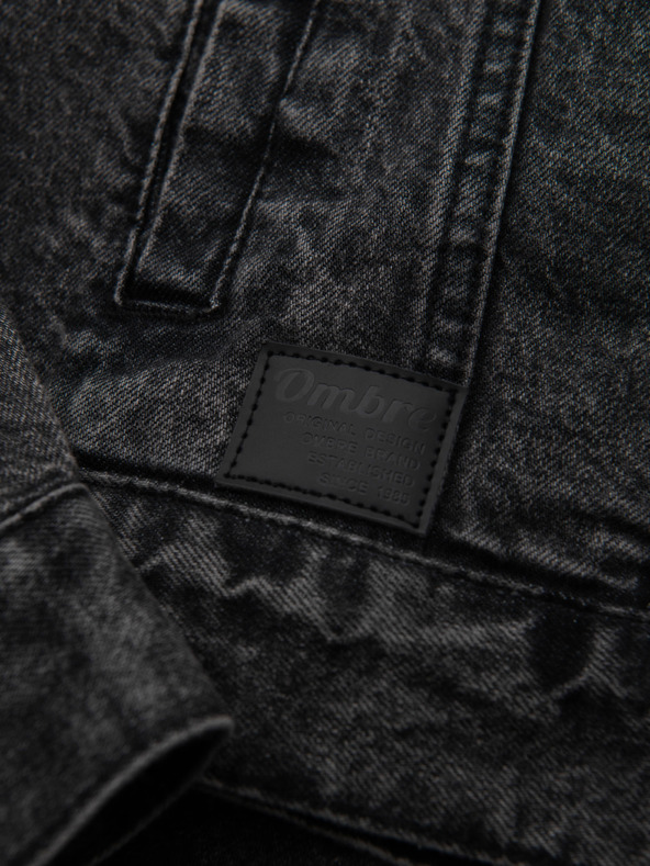 Ombre Clothing Férfi farmerkatana dzseki szegéllyel - fekete V3 OM-JADJ-0219 Ombre Clothing