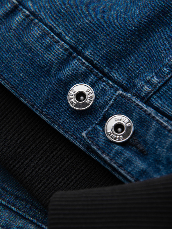 Ombre Clothing Férfi farmerdzeki kötött ujjakkal és kapucnival - kék és fekete V2 OM-JADJ-0220 Ombre Clothing