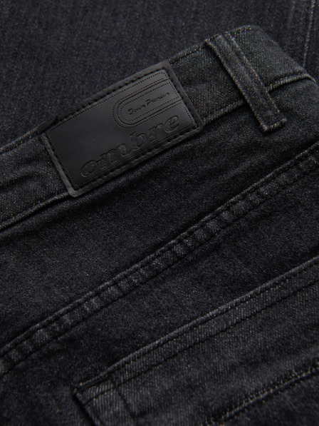 Ombre Clothing Férfi farmernaci szakadással REGULAR FIT - fekete V2 OM-PADP-0241 Ombre Clothing