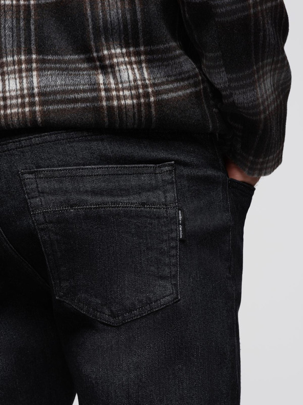 Ombre Clothing Férfi farmernaci szakadással REGULAR FIT - fekete V2 OM-PADP-0241 Ombre Clothing