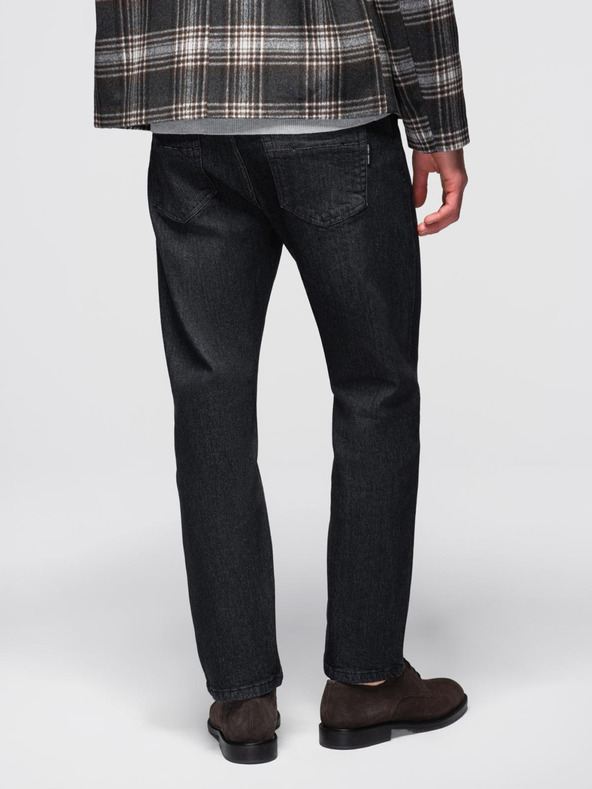 Ombre Clothing Férfi farmernaci szakadással REGULAR FIT - fekete V2 OM-PADP-0241 Ombre Clothing