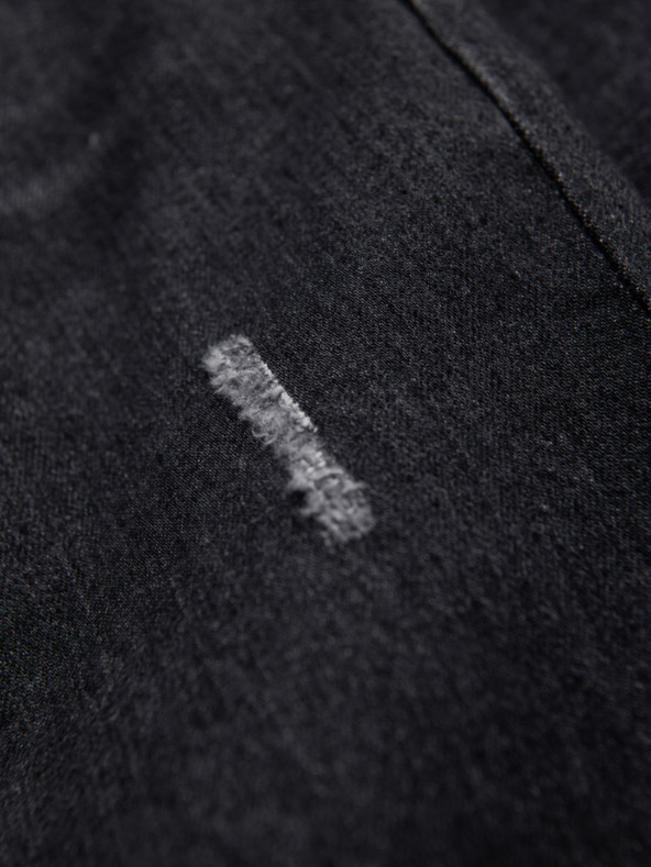 Ombre Clothing Férfi farmernaci szakadással REGULAR FIT - fekete V2 OM-PADP-0241 Ombre Clothing