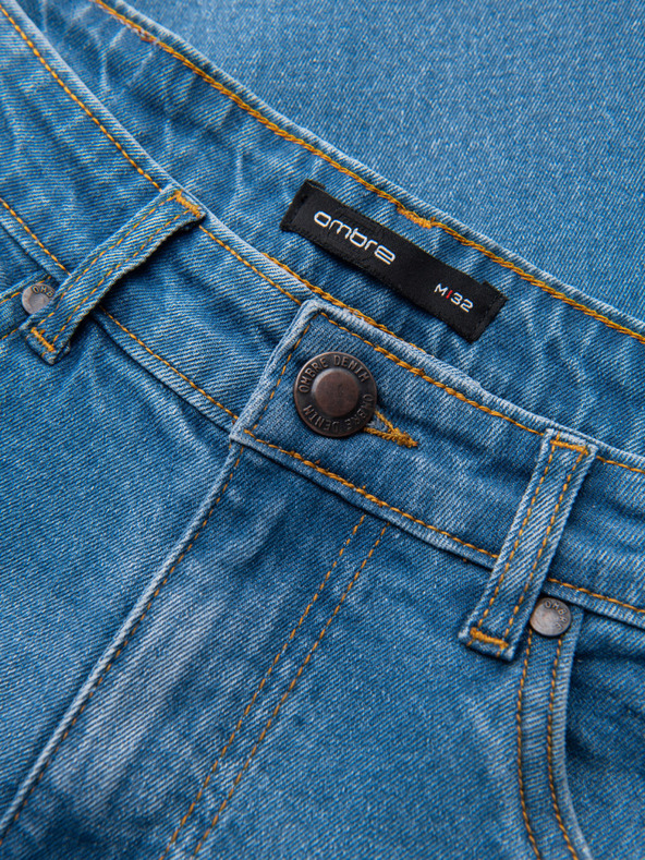 Ombre Clothing Férfi farmernaci kiszélesített REGULAR FIT - kék V3 OM-PADP-0241 Ombre Clothing