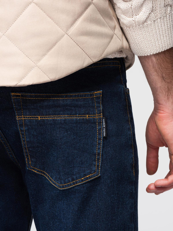 Ombre Clothing Férfi farmernaci REGULAR FIT - sötét kék V4 OM-PADP-0241 Ombre Clothing