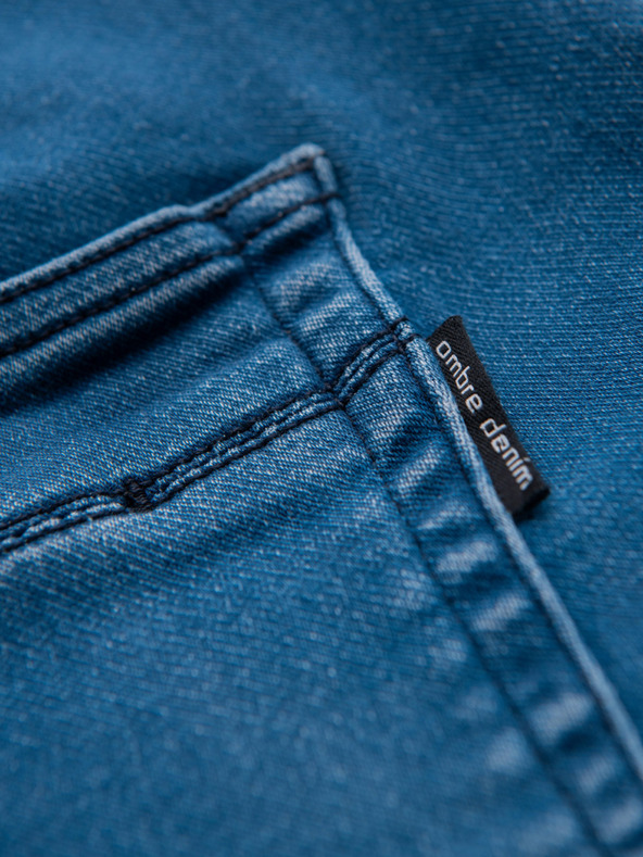 Ombre Clothing Férfi farmernaci csipőzsinórral az övnél - kék V1 OM-PADJ-0242 Ombre Clothing