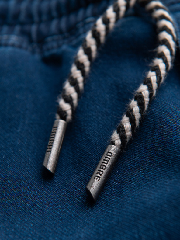 Ombre Clothing Férfi farmernaci bordázott övvel - sötét kék V3 OM-PADJ-0242 Ombre Clothing