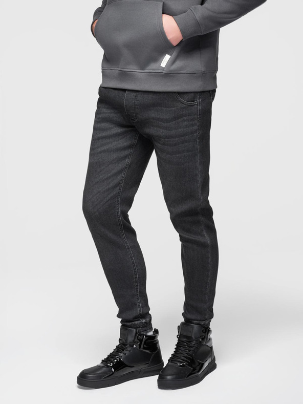 Ombre Clothing Férfi farmernaci csipőzsinórral az övnél - fekete V4 OM-PADJ-0242 Ombre Clothing