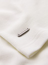 Ombre Clothing Férfi kerek nyakkivágású gofri textúrájú póló - törtfehér V1 OM-TSCT-0197 Ombre Clothing