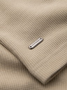 Ombre Clothing Férfi kerek nyakkivágású gofri textúrájú póló - homok V2 OM-TSCT-0197 Ombre Clothing