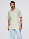 Ombre Clothing Férfi kerek nyakkivágású gofri textúrájú póló - pisztácia V4 OM-TSCT-0197 Ombre Clothing