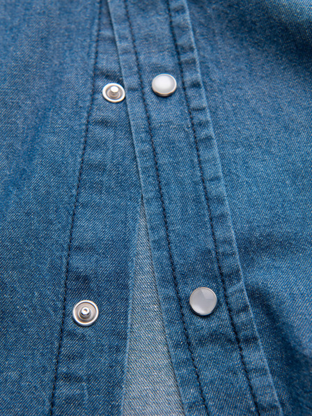 Ombre Clothing Férfi farmer ing gombokkal és zsebekkal - kék V2 OM-SHDS-0210 Ombre Clothing