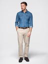 Ombre Clothing Férfi farmer ing gombokkal és zsebekkal - kék V2 OM-SHDS-0210 Ombre Clothing