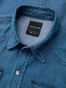Ombre Clothing Férfi farmer ing gombokkal és zsebekkal - kék V2 OM-SHDS-0210 Ombre Clothing