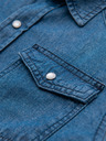 Ombre Clothing Férfi farmer ing gombokkal és zsebekkal - kék V2 OM-SHDS-0210 Ombre Clothing