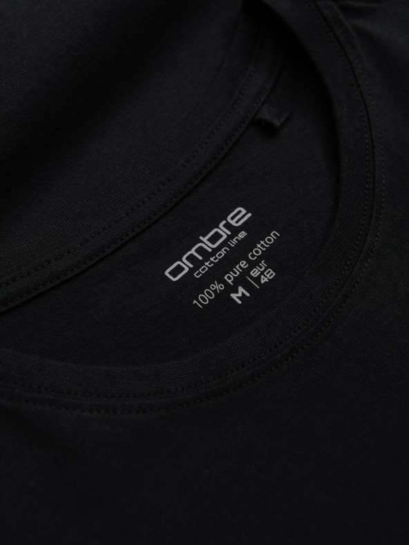 Ombre Clothing Férfi klasszikus pamut BASIC póló - fekete V1 OM-TSBS-0146 Ombre Clothing