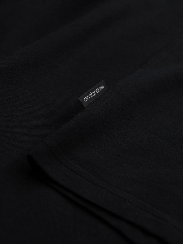 Ombre Clothing Férfi klasszikus pamut BASIC póló - fekete V1 OM-TSBS-0146 Ombre Clothing