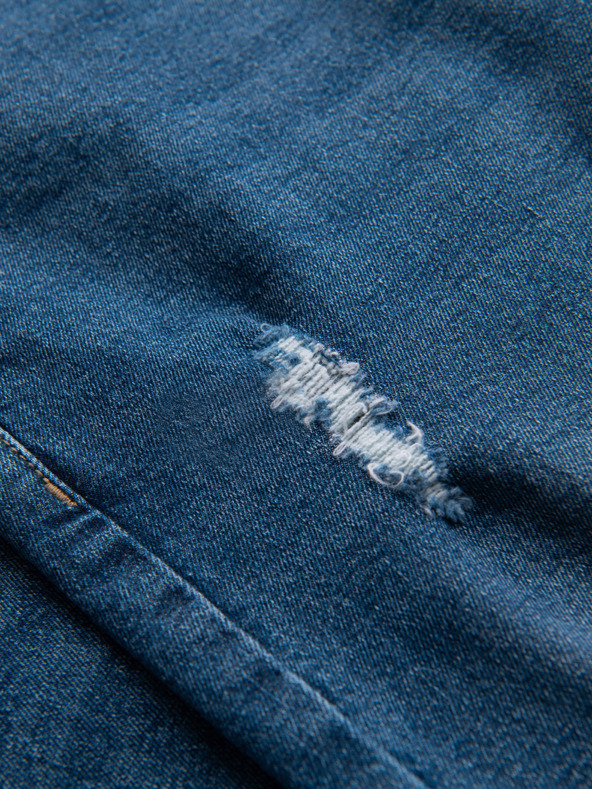 Ombre Clothing Férfi SLIM FIT farmernadrág koptatott részletekkel - sötétkék V2 OM-PADP-0255 Ombre Clothing