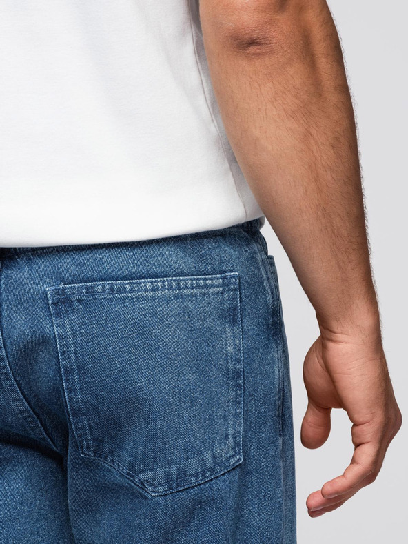 Ombre Clothing Férfi CARROT FIT farmernadrág koptatott szélekkel - kék V2 OM-PADP-0250 Ombre Clothing