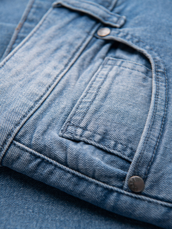 Ombre Clothing Férfi CARROT farmernadrág koptatott részletekkel - világoskék V1 OM-PADP-0253 Ombre Clothing