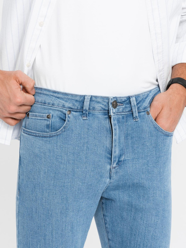 Ombre Clothing Férfi klasszikus SLIM FIT farmer elastánnal - világoskék V2 OM-PADP-0216 Ombre Clothing