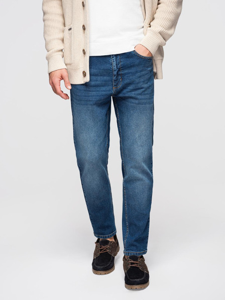 Ombre Clothing Férfi CARROT farmernadrág koptatott részletekkel - kék V2 OM-PADP-0253 Ombre Clothing