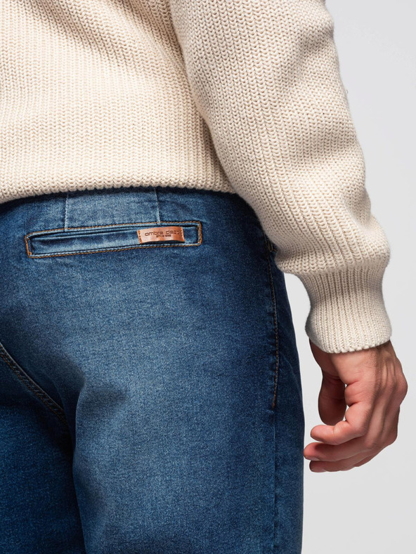 Ombre Clothing Férfi CARROT farmernadrág koptatott részletekkel - kék V2 OM-PADP-0253 Ombre Clothing