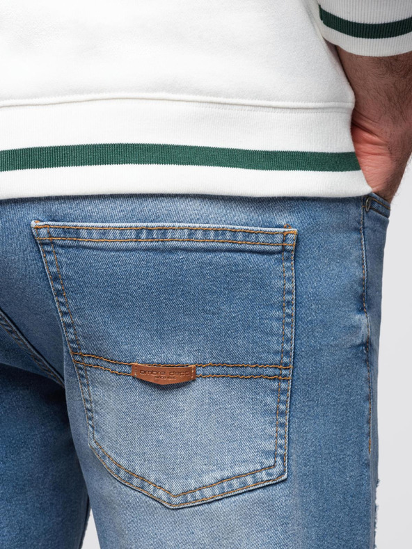 Ombre Clothing Férfi REGULAR FIT farmernadrág koptatott részletekkel - világoskék V1 OM-PADP-0254 Ombre Clothing