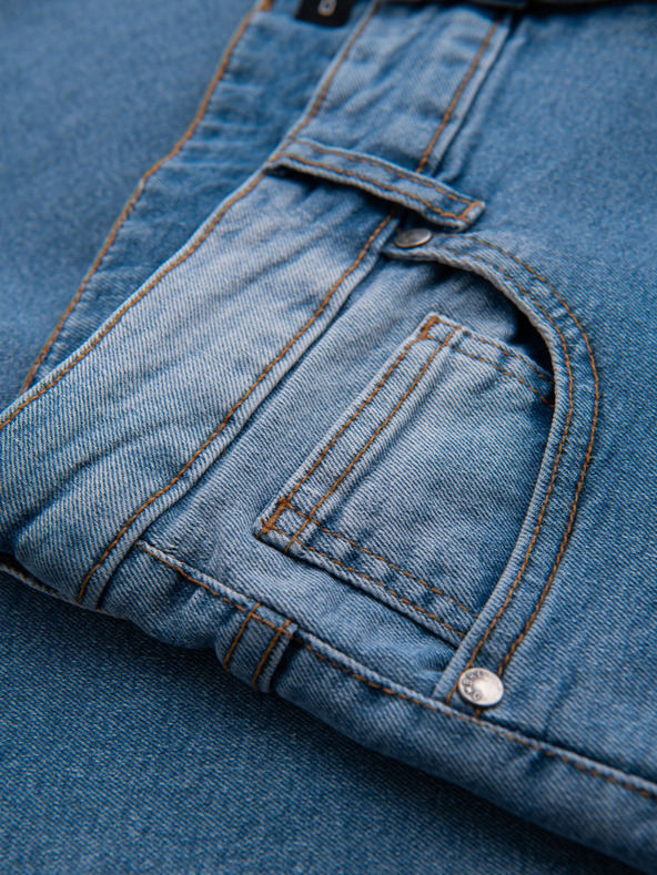 Ombre Clothing Férfi REGULAR FIT farmernadrág koptatott részletekkel - világoskék V1 OM-PADP-0254 Ombre Clothing