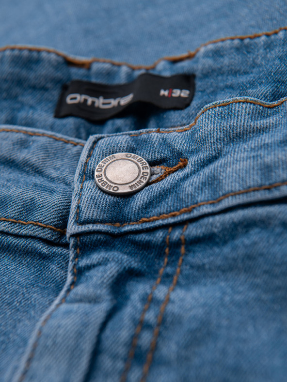 Ombre Clothing Férfi REGULAR FIT farmernadrág koptatott részletekkel - világoskék V1 OM-PADP-0254 Ombre Clothing