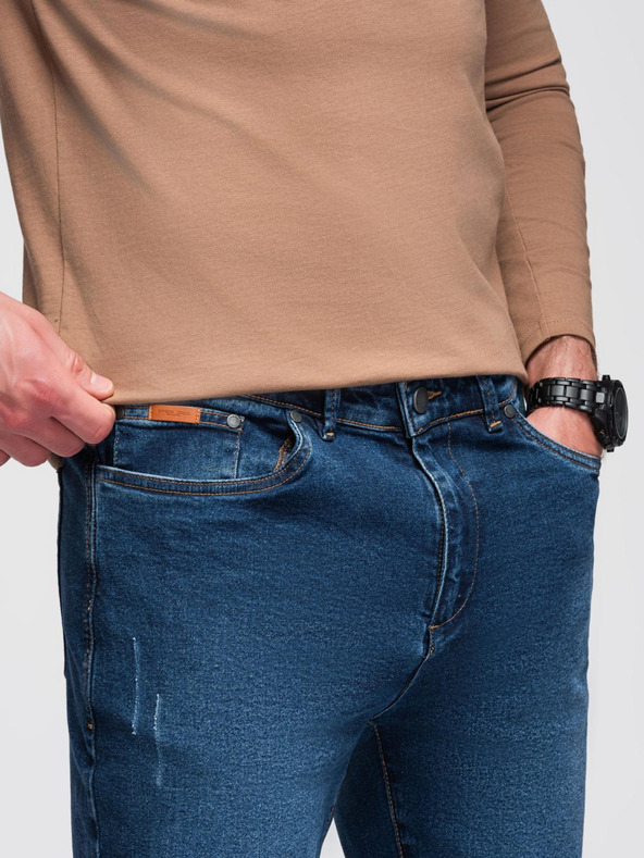 Ombre Clothing Férfi JOGGERS farmernadrág klasszikus hasítékkal - kék V2 OM-PADJ-0265 Ombre Clothing