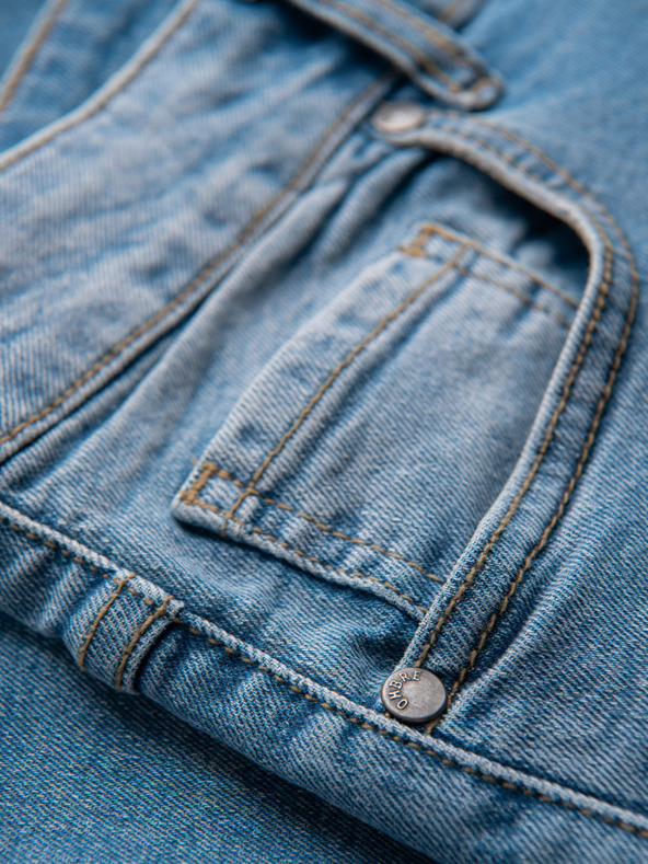 Ombre Clothing Férfi SLIM FIT farmernadrág koptatott részletekkel - világoskék V1 OM-PADP-0255 Ombre Clothing