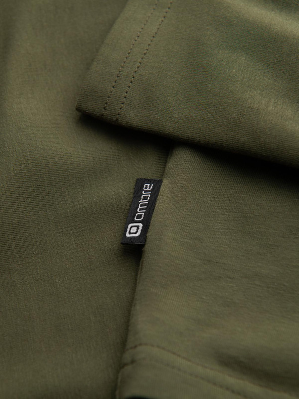 Ombre Clothing Férfi garbó hosszú ujjal - sötét oliva zöld V4 OM-LSCL-0130 Ombre Clothing