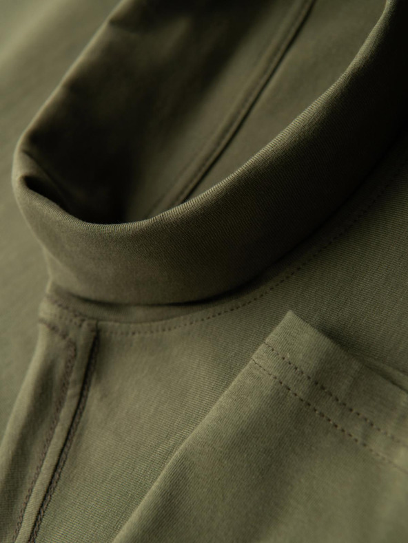 Ombre Clothing Férfi garbó hosszú ujjal - sötét oliva zöld V4 OM-LSCL-0130 Ombre Clothing