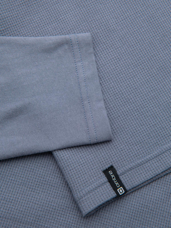 Ombre Clothing Férfi pamut hosszú ujjak gofri szövettel és zsebekkal - kék denim V8 OM-LSCL-0109 Ombre Clothing