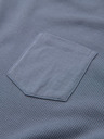 Ombre Clothing Férfi pamut hosszú ujjak gofri szövettel és zsebekkal - kék denim V8 OM-LSCL-0109 Ombre Clothing