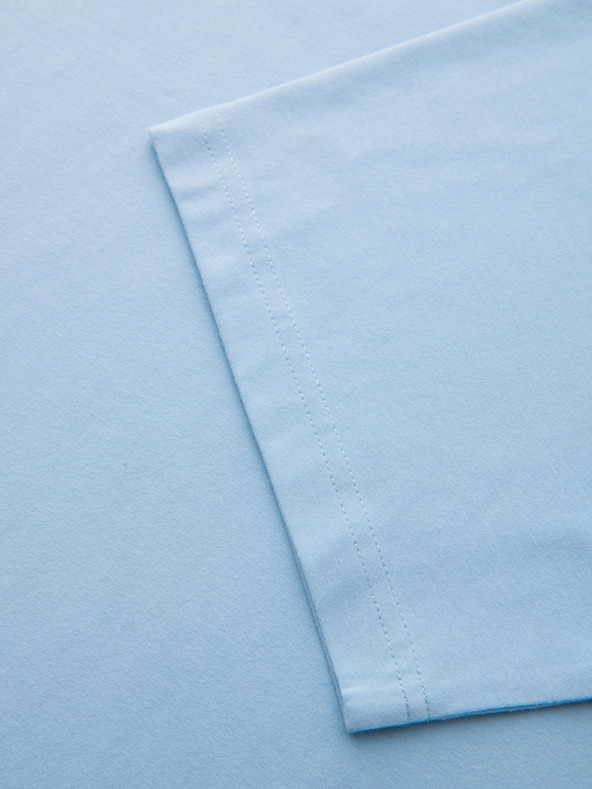 Ombre Clothing Férfi pamut LOOSE FIT póló kerek nyakkivágással - kék V7 OM-TSBC-0267 Ombre Clothing