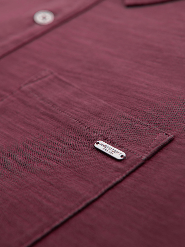 Ombre Clothing Férfi polo póló díszítő gombokkal - bordó V6 S1744 Ombre Clothing