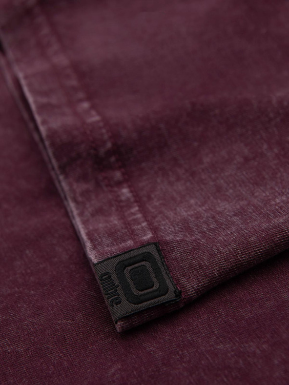 Ombre Clothing Férfi póló mosott hatással - bordó V3 OM-TSWT-0116 Ombre Clothing
