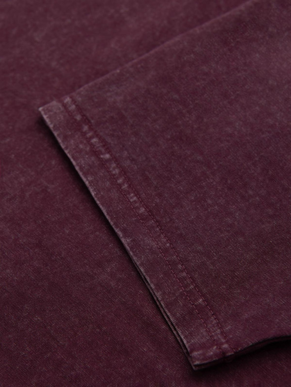 Ombre Clothing Férfi póló mosott hatással - bordó V3 OM-TSWT-0116 Ombre Clothing