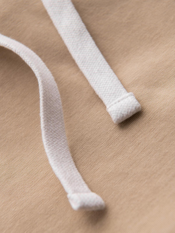 Ombre Clothing Férfi pamut kapucnis póló - bézs V5 OM-TSCT-0256 Ombre Clothing