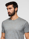 Ombre Clothing Férfi pamut póló virágmintás nyomattal - szürke V3 OM-TSFP-0262 Ombre Clothing