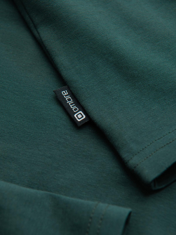 Ombre Clothing Férfi garbó hosszú ujjal - sötét zöld V7 OM-OM-LSCL-0130 Ombre Clothing