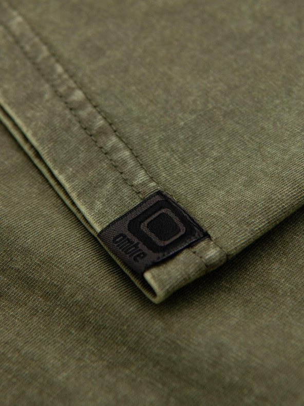 Ombre Clothing Férfi póló mosott hatással - oliva V4 OM-TSWT-0116 Ombre Clothing