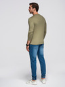Ombre Clothing Férfi póló városi nyomattal és hosszú ujjal - oliva V1 OM-LSPT-0131 Ombre Clothing