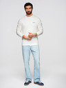 Ombre Clothing Férfi pamut hosszú ujjú póló kerek nyakkivágással - fehér V3 OM-LSPT-0136 Ombre Clothing